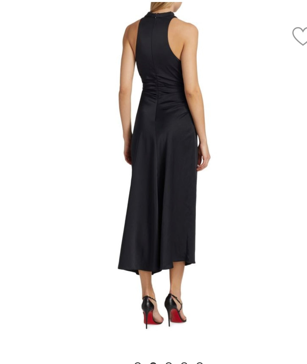 A.L.C Inez Black Midi Dress Ruched Sz S New Formal