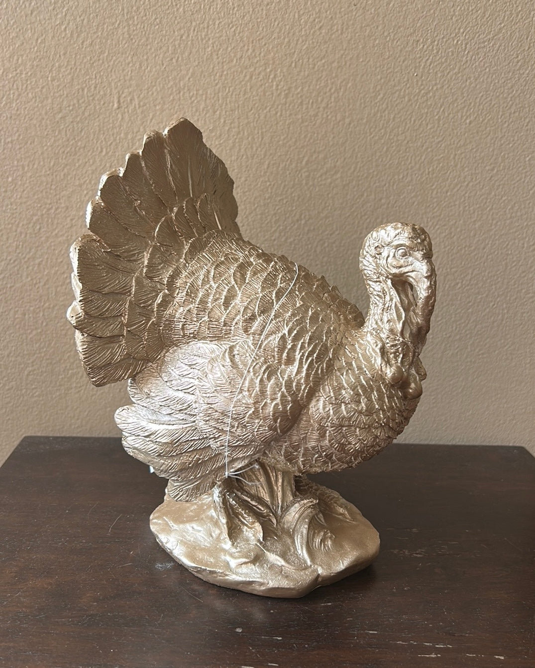 Martha Stewart Turkey Thanksgiving Fall Figurine New 9” Tall Gold New