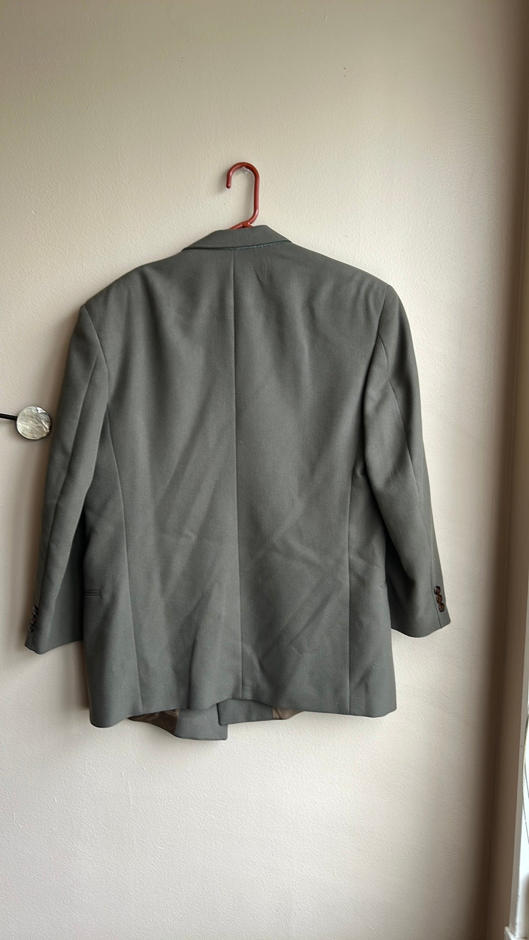 New Olive Green Blazer Sz 42 Long Mens Double Breasted