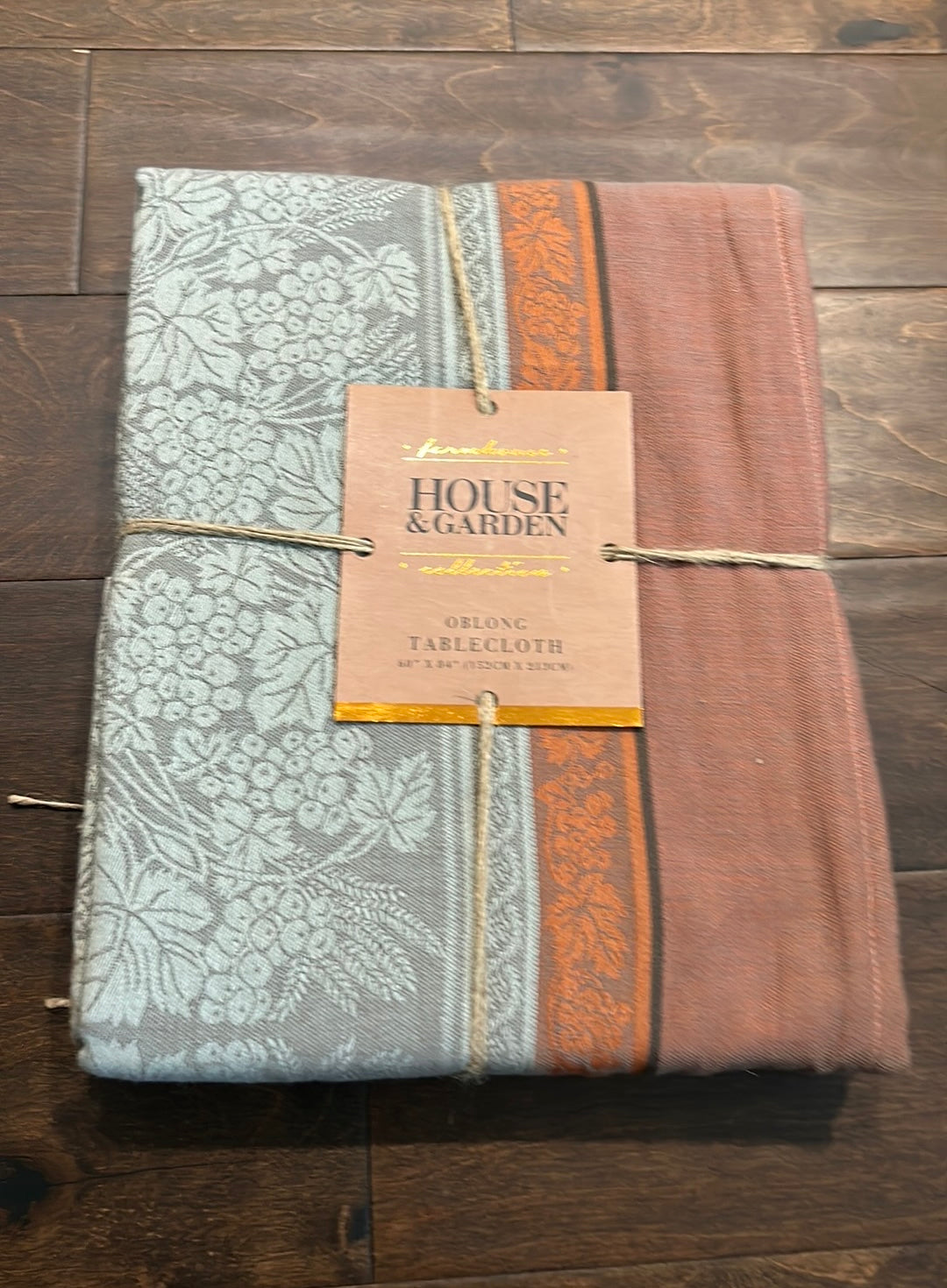 House & Garden Tablecloth 60”x84” Rust green Fall Thanksgiving New