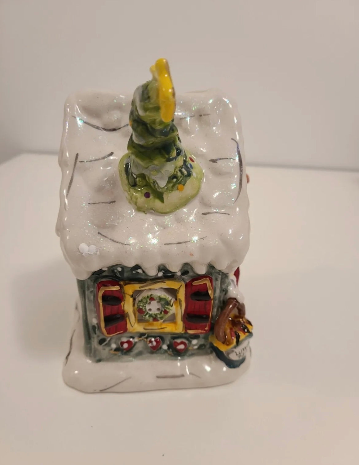 Blue Sky “Rudolph’s Place” Christmas Candle Tea Light Holder House New