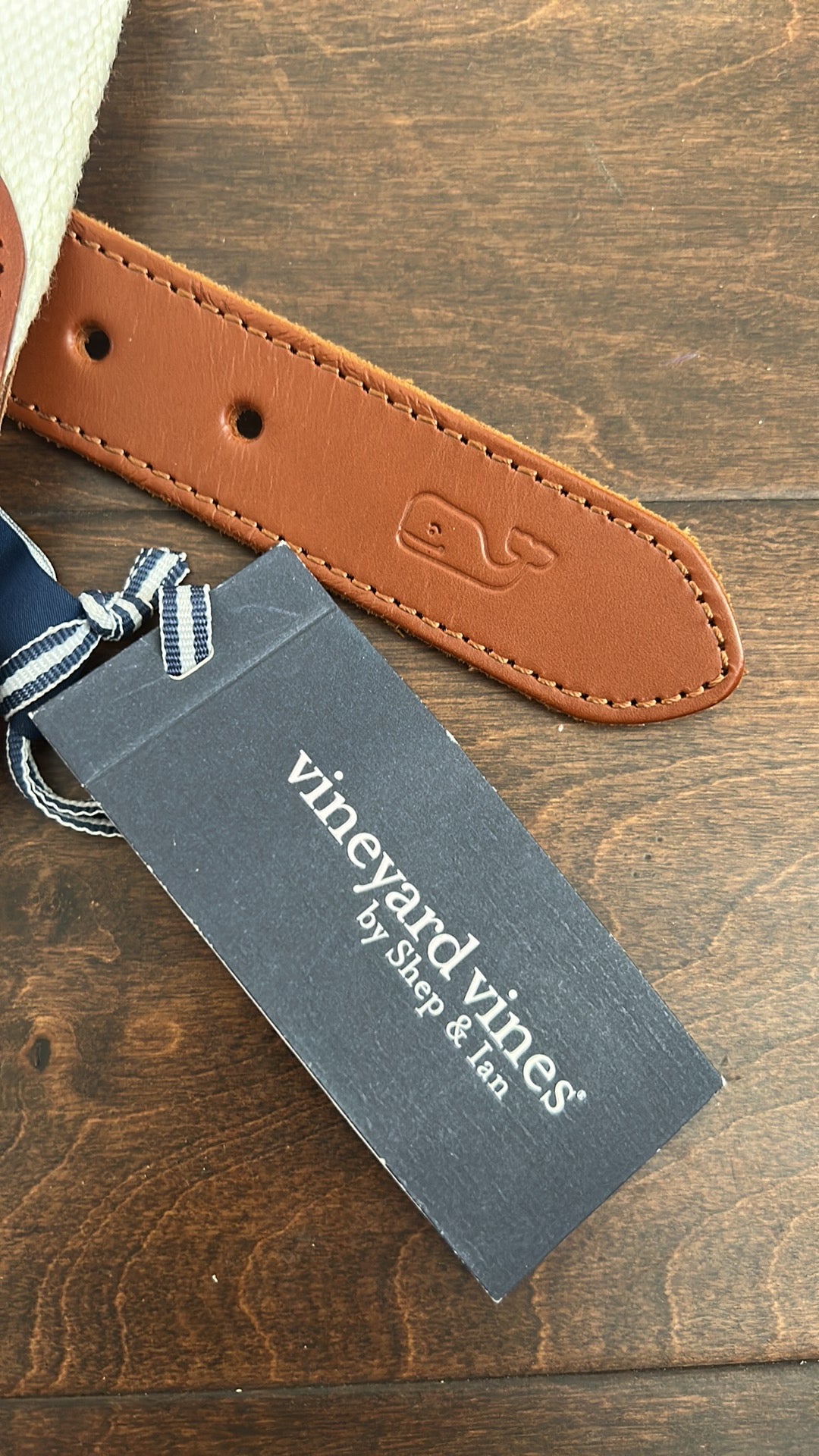 NWT Vineyard Vines Mens Nautical Flags Leather Chambray Reversible Belt Sz 30