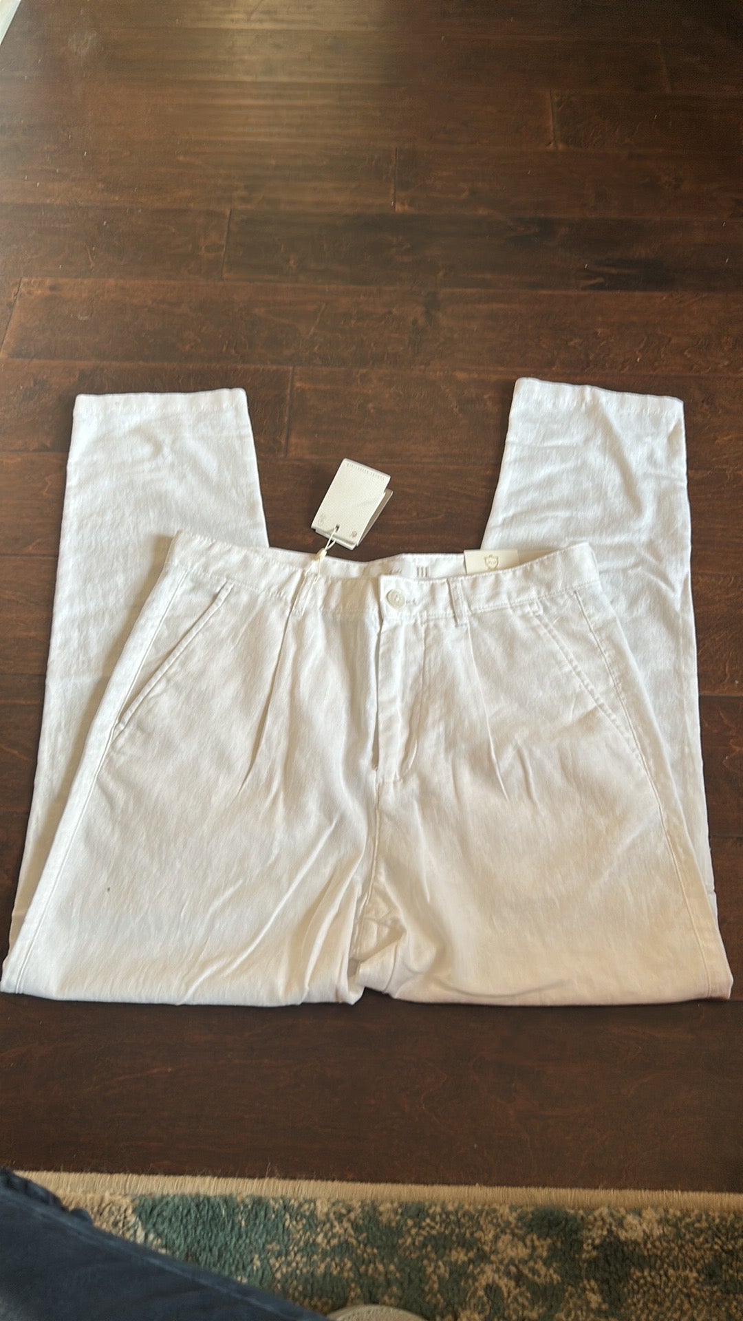 Porter & Ash Mens Chino Linen Biodegradable sustainable Pants Off White Sz 29