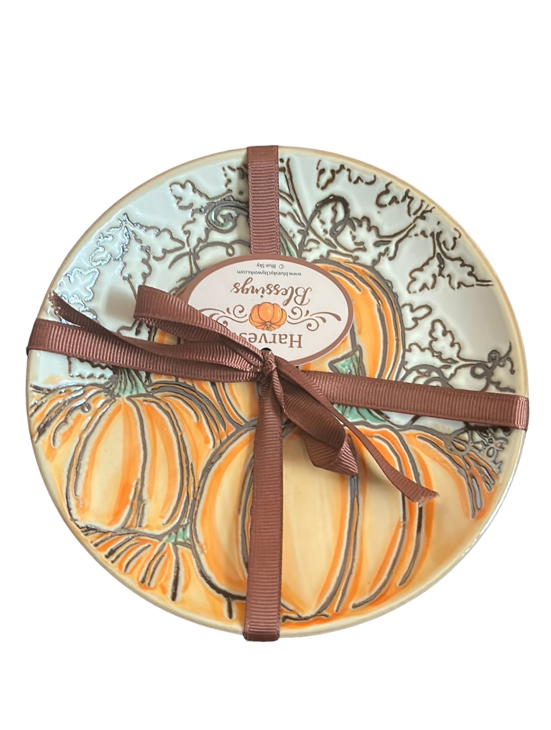 Set of 4 Eli + Ana Thanksgiving Fall Autumn Pumpkin Appetizer Dessert Plates