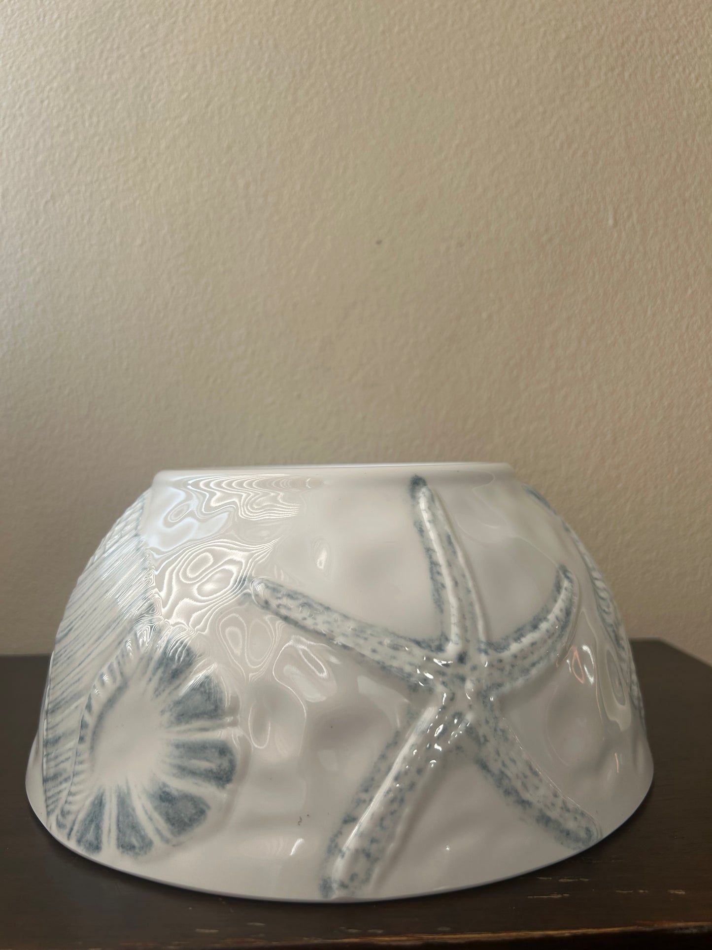 Sigrid Olsen Melamine Bowl Starfish Seashell Nautical 9.5” Diam New