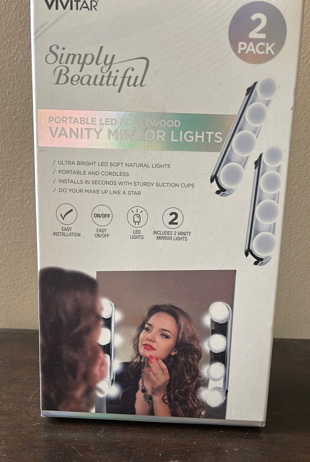 Vivitar 2 Pack Simply Beautiful Portable LED Hollywood Vanity Mirror Lights NEW