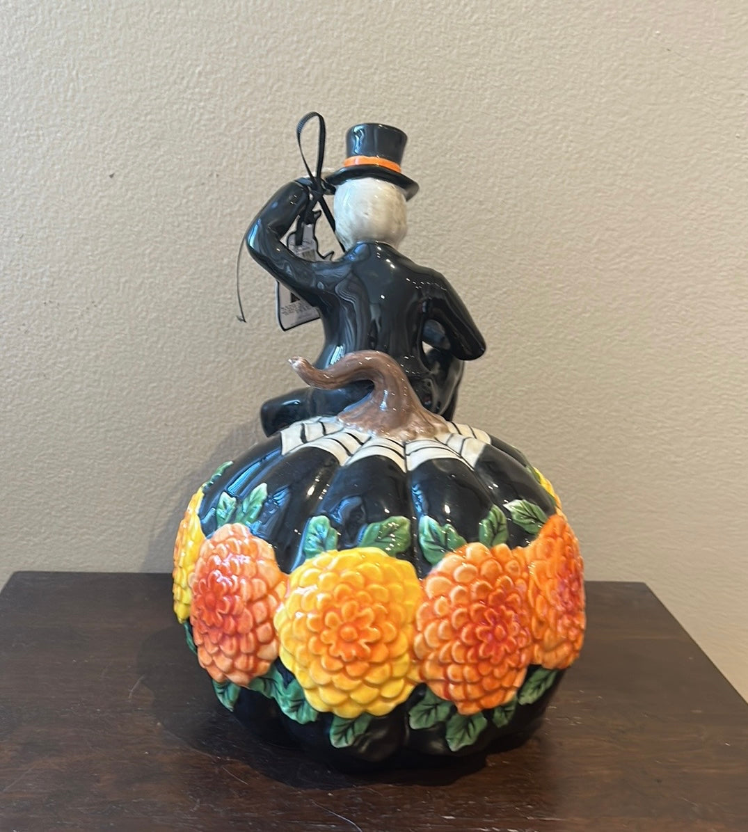 Blue Sky Clayworks Day of the Dead Skeleton Pumpkin Figurine by Heather Goldminc