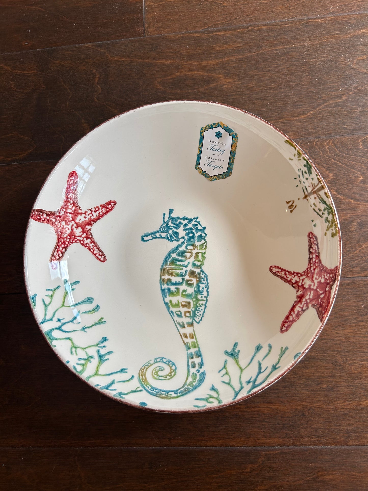 Papart Set Of 4 Pasta Bowls New Ocean Life Sea Horse Starfish New 8 3/4”