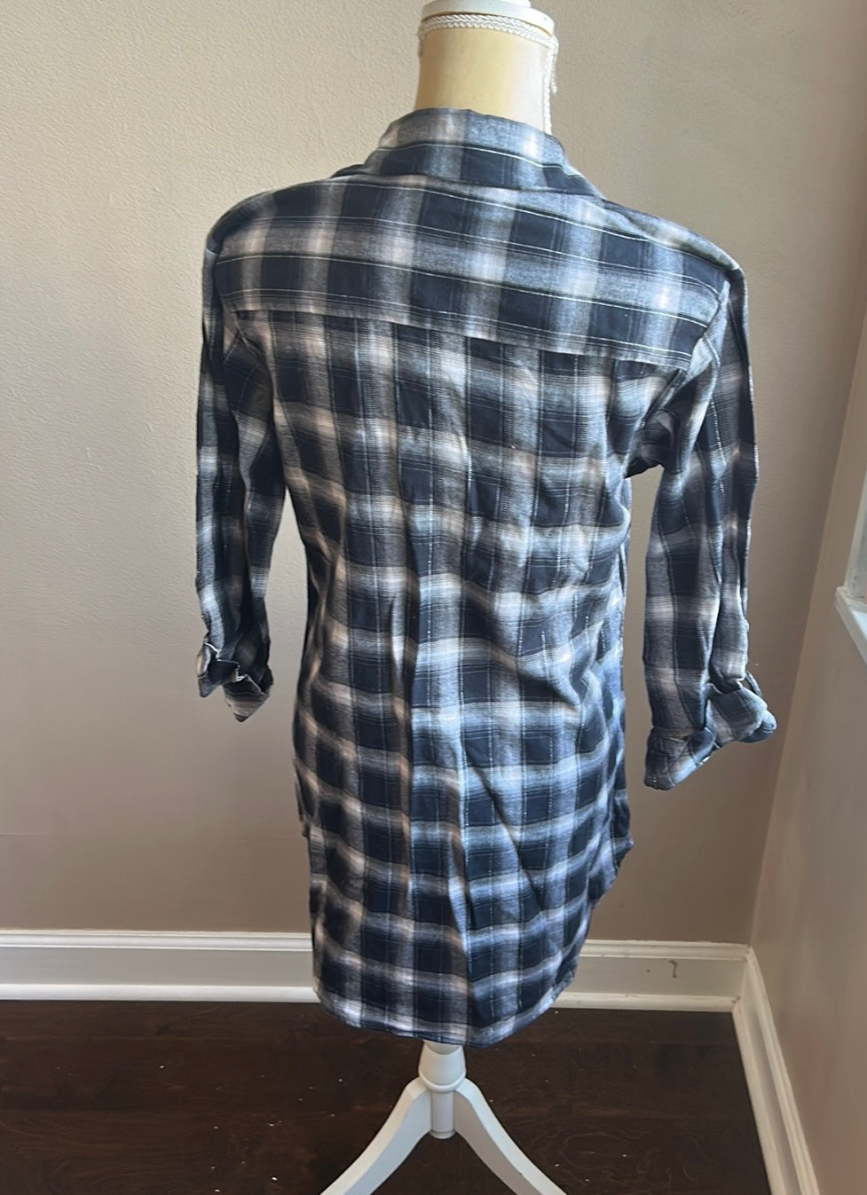 Marks & Spencer Women’s Sz 6 Nightshirt New Plaid Lurex ST2125