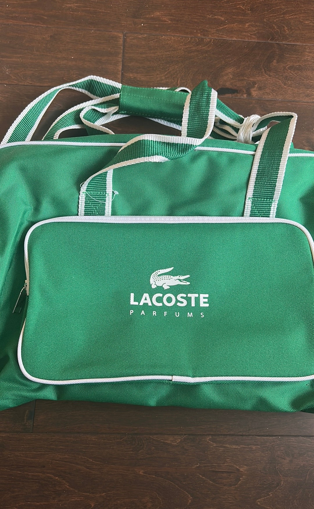 Lacoste New Duffel Bag Green White Crocodile Logo Travel Gym