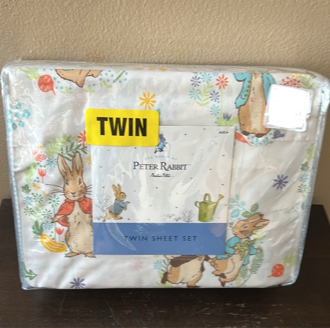Peter Rabbit Twin Sheet Set New Cotton Easter Spring Floral