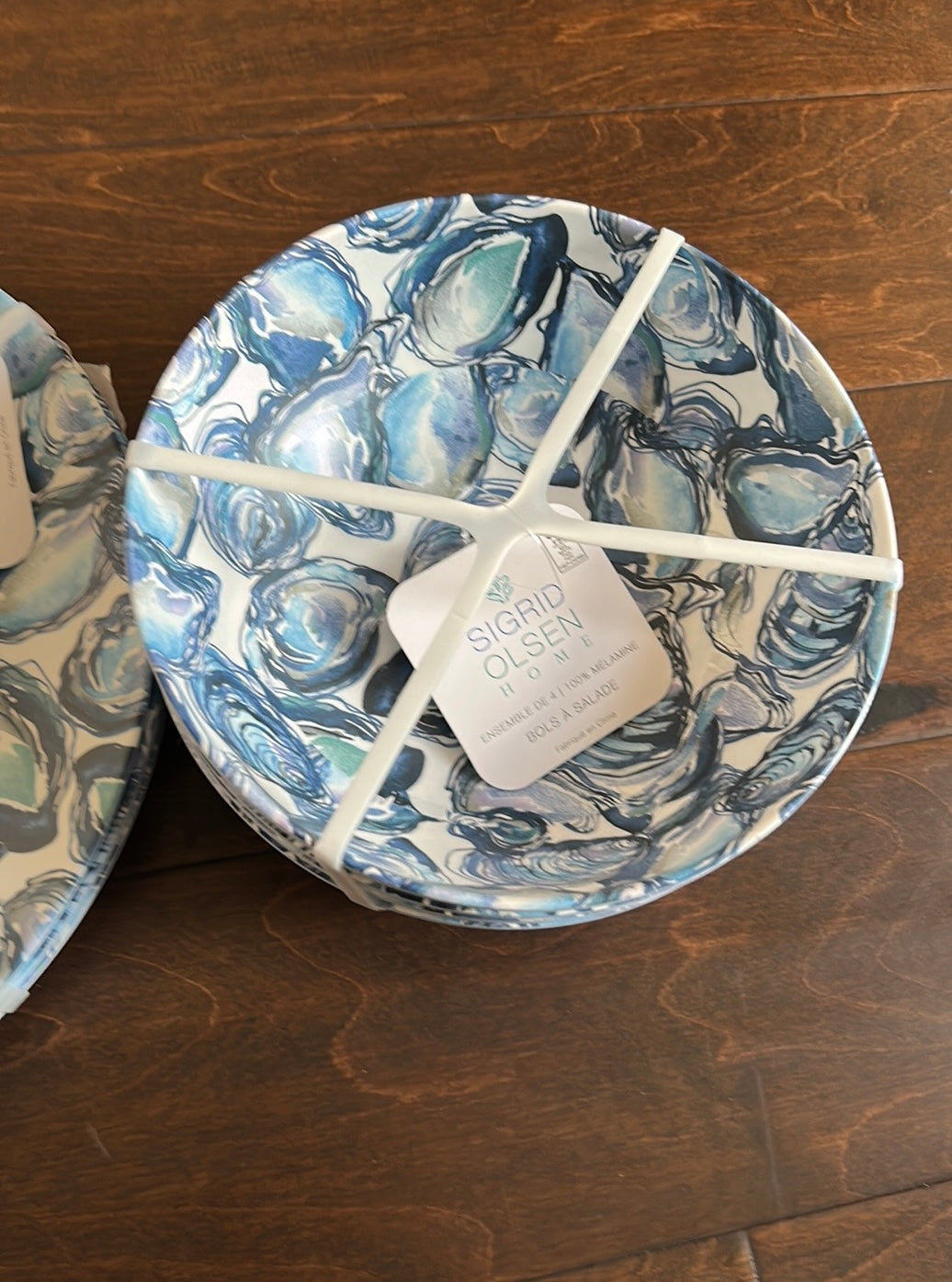 Sigrid Olsen Oyster Plate And Bowl Set Melamine 8pc Set 4 Dinner Plates/ 4 Bowls