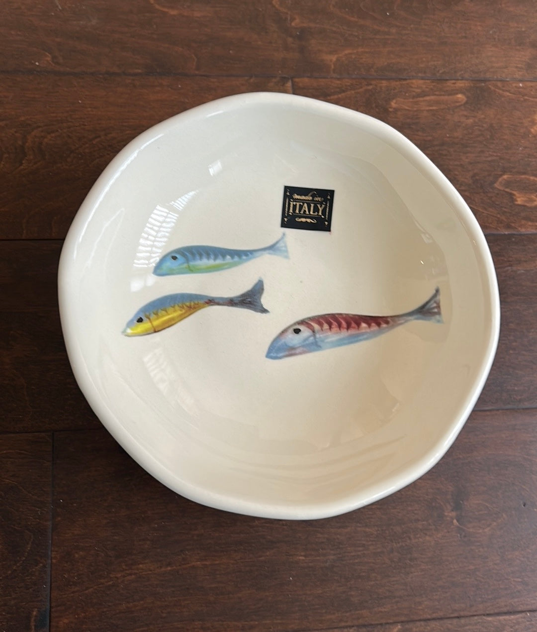Effetti Set Of 6 Salad Bowls New Made In Italy Ceramic Fishes New