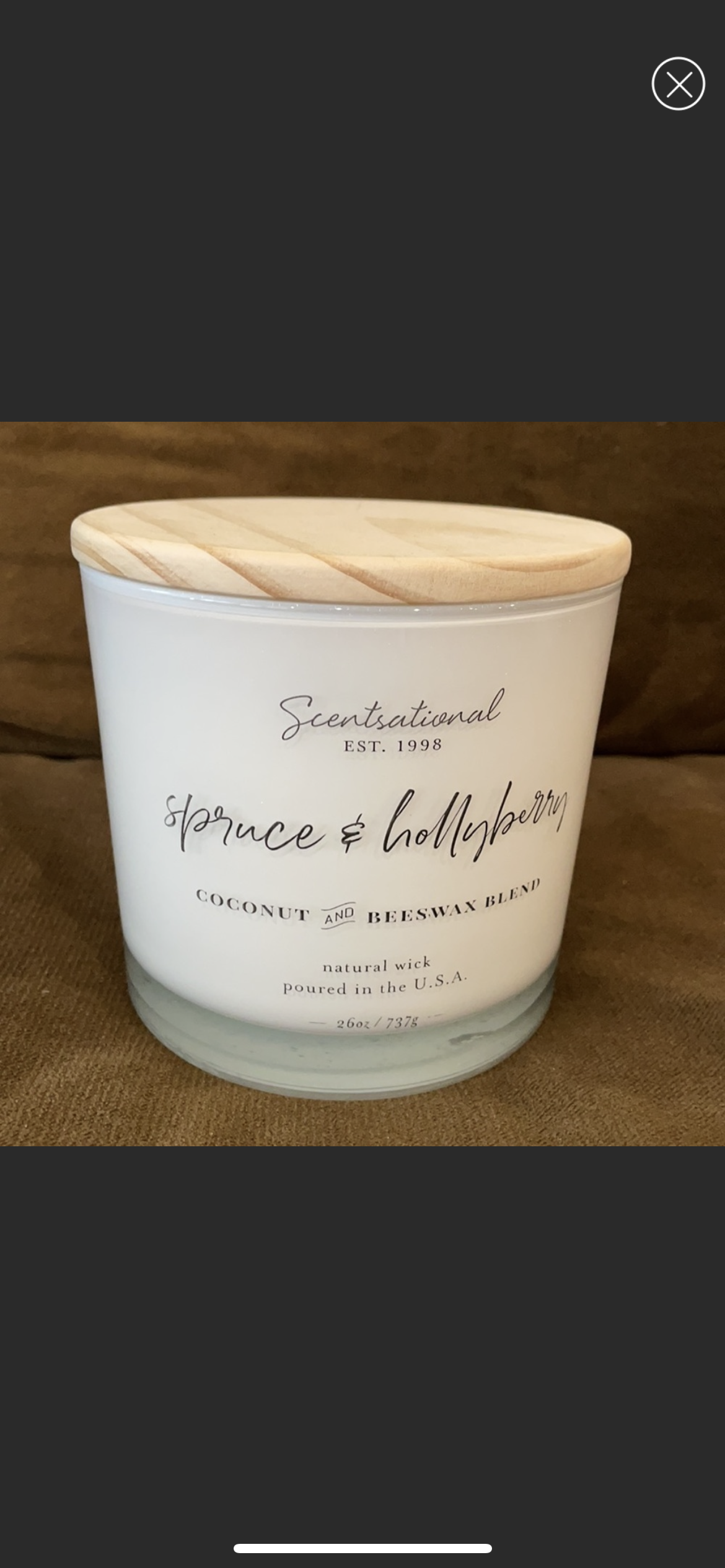 Scentsational Spruce & Hollyberry Candle Large Glass Jar 26oz Coconut Wax
