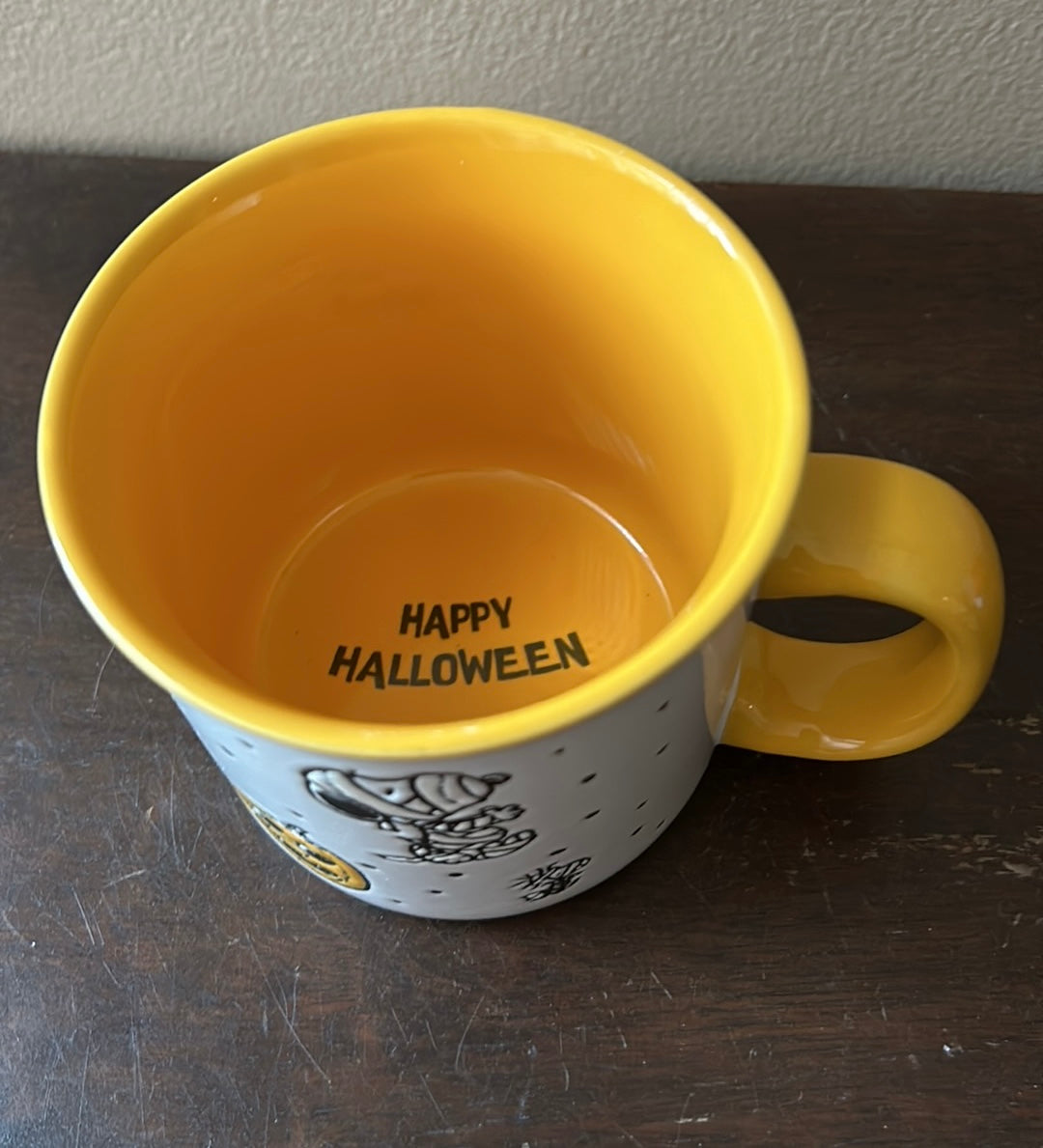 PEANUTS 21 oz Coffee Mug Halloween Mummy Snoopy Jackolantern NEW