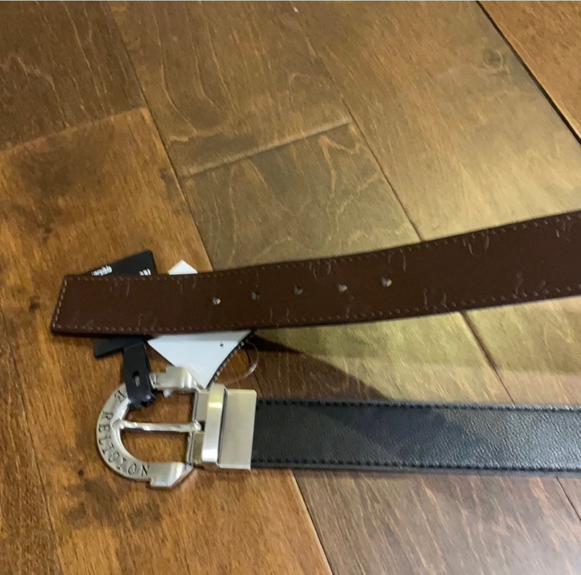 True Religion Mens Horseshoe harness Reversible Belt Black/Brown Sz 40