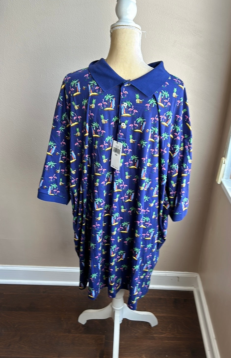 Polo Ralph lauren Mens Polo shirt Sz 5XB NWT Flamingo Tropical Big & Tall