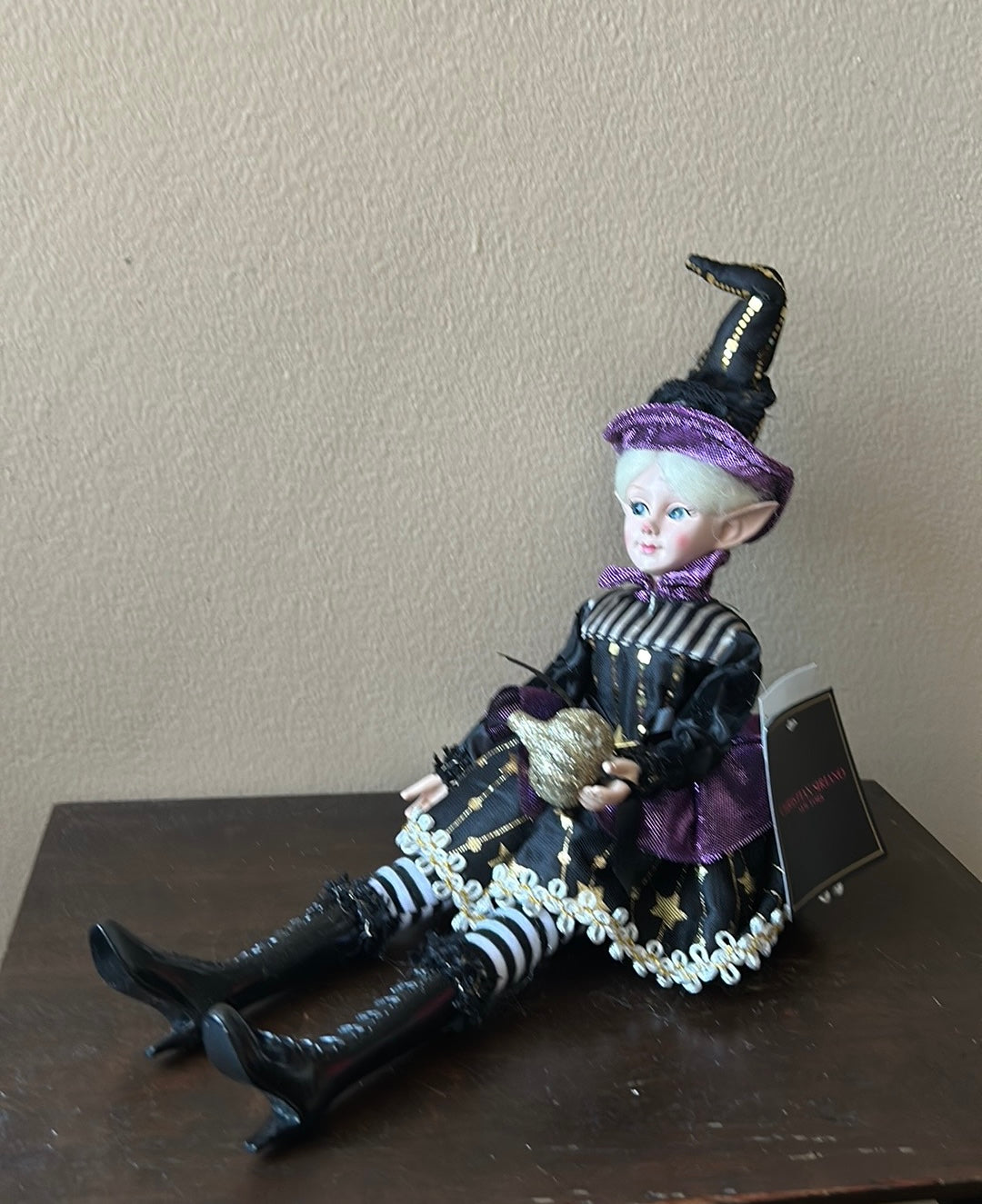 Christian Siriano Halloween Elf Shelf Sitter Posable Doll Mantel 18” Witch new