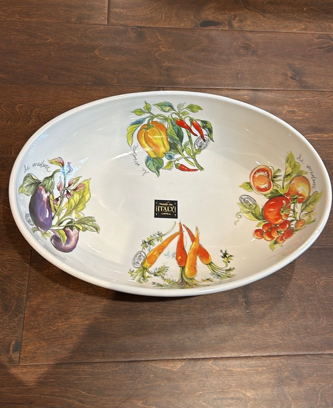 Effetti 14"x10" Pasta/Serving Bowl Vegetables, Handmade in ITALY NEW