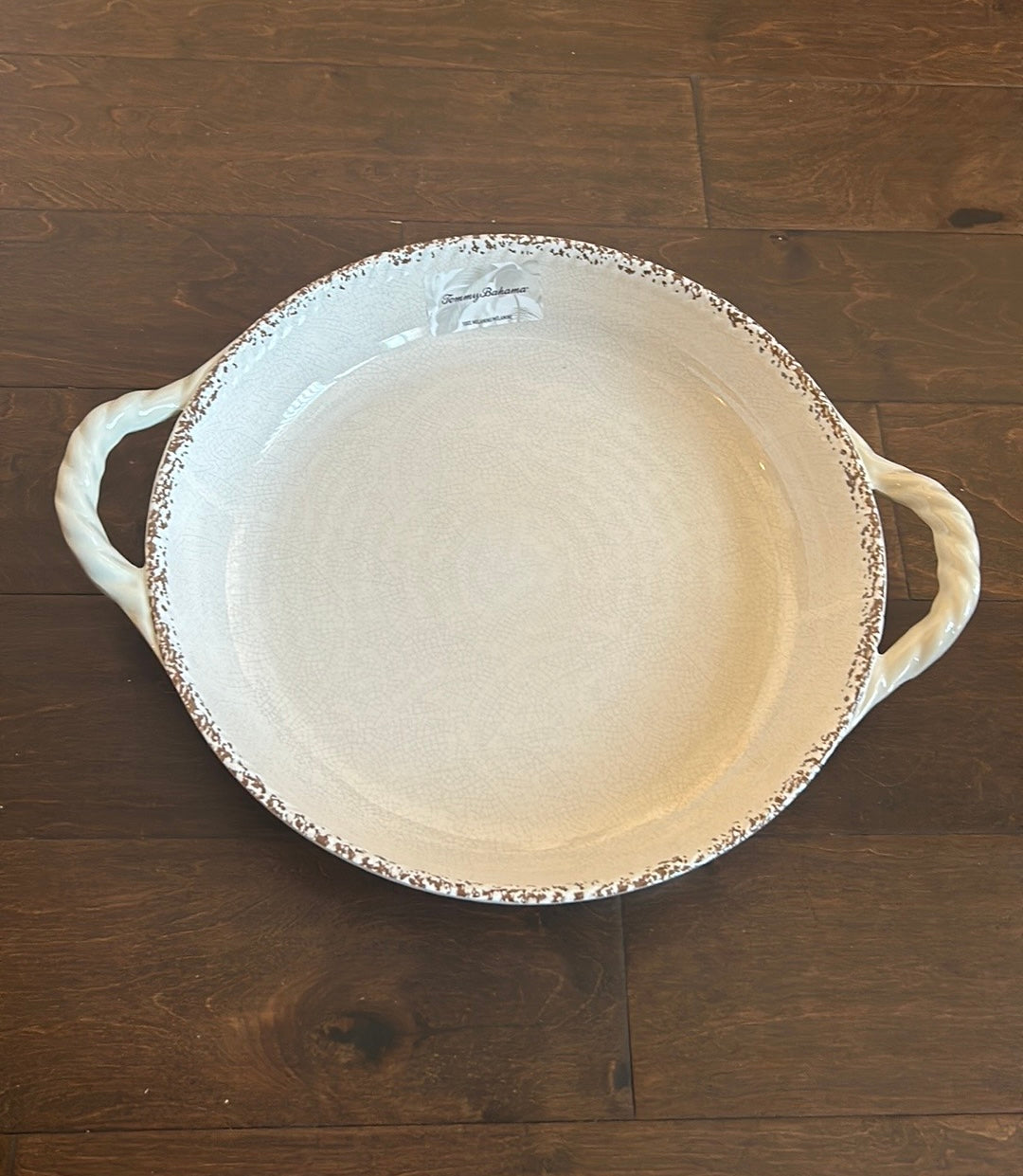 Tommy Bahama Large Salad Serving Platter Melamine Beige New 14"