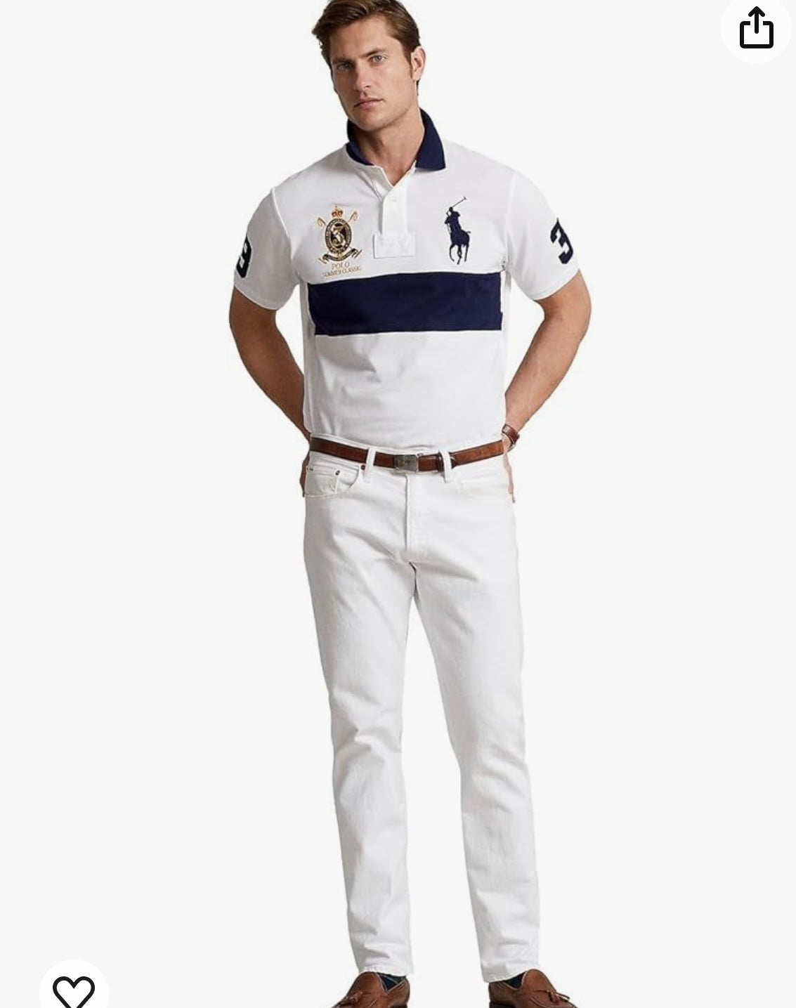 Ralph Lauren Men's Striped Crest Polo Shirt Short Sleeve Sz 2XLT Big & Tall