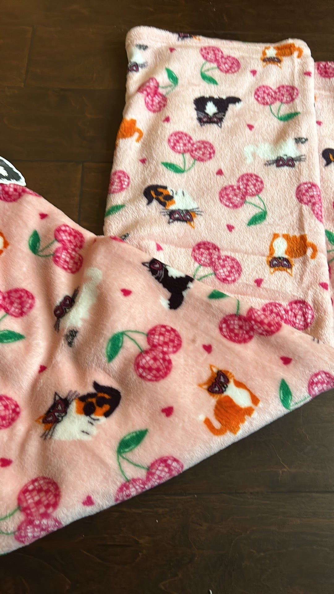 Berkshire womens Plush Pajama Pants Cats Hearts New Pink Sz XL Valentines