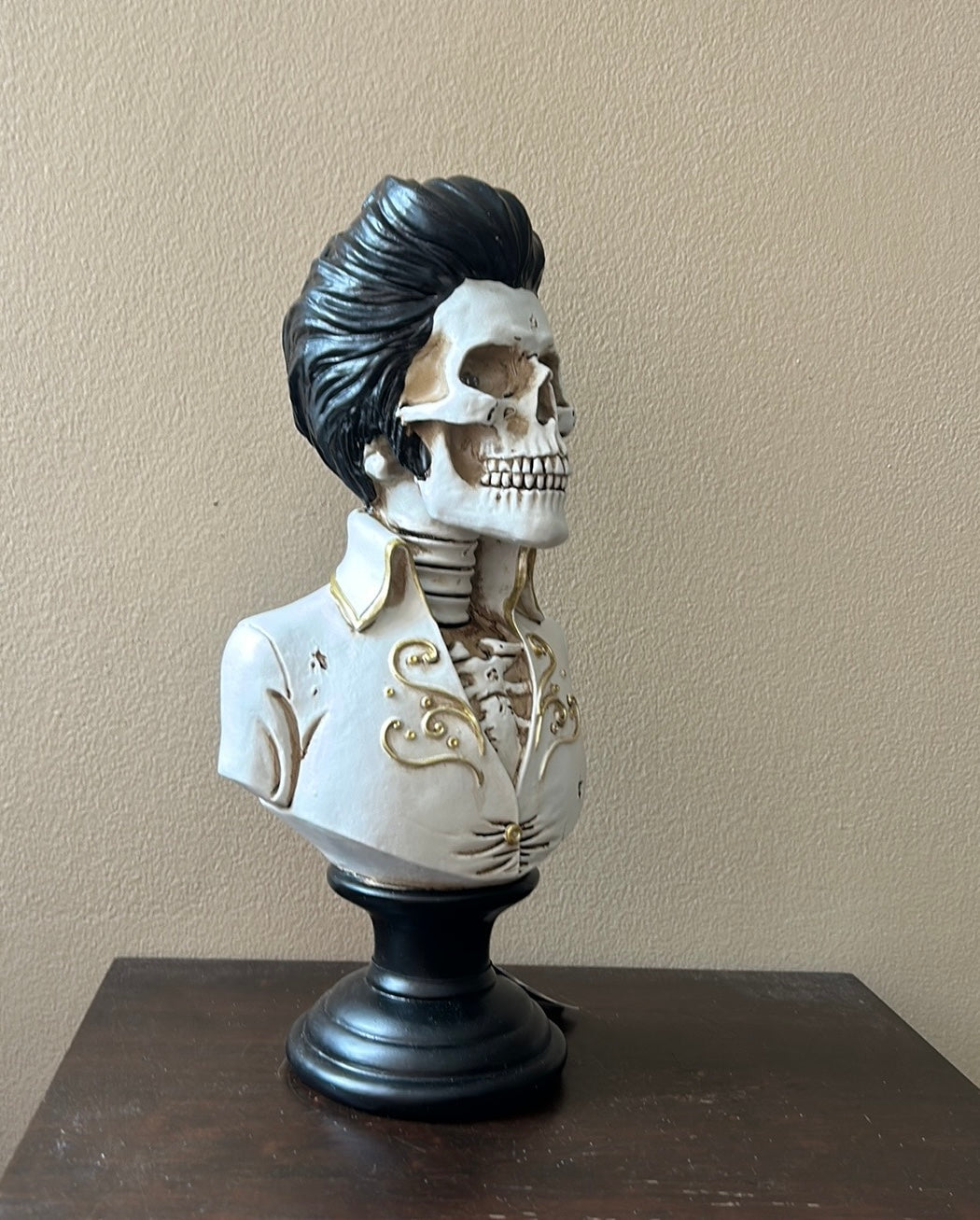ELVIS On Pedestal LED SKELETON STATUE MIDNIGHT FRIGHT LIGHT-UP HALLOWEEN NEW