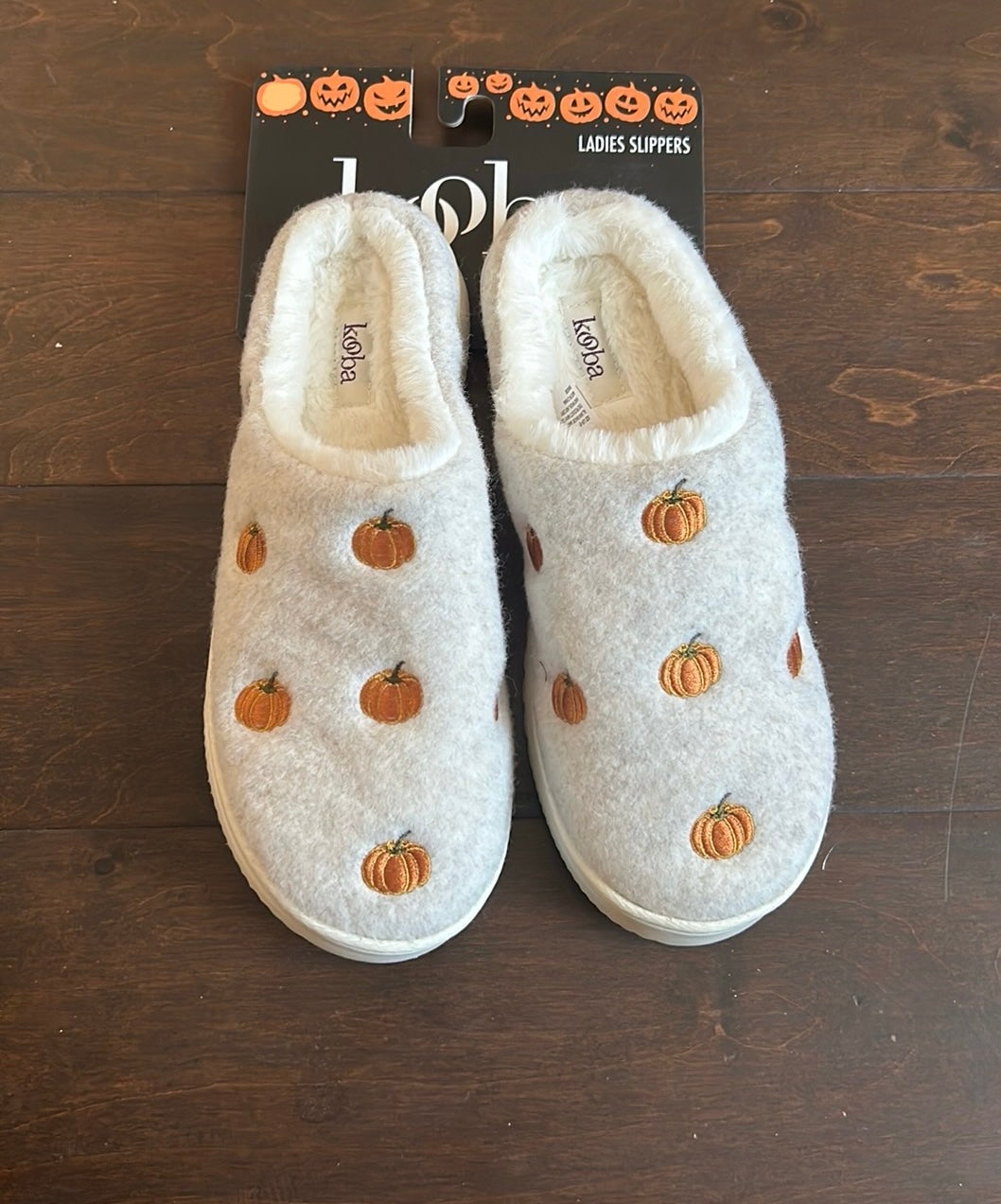 Kooba Women’s Adult Faux Fur Ladies Slippers Fall Pumpkins