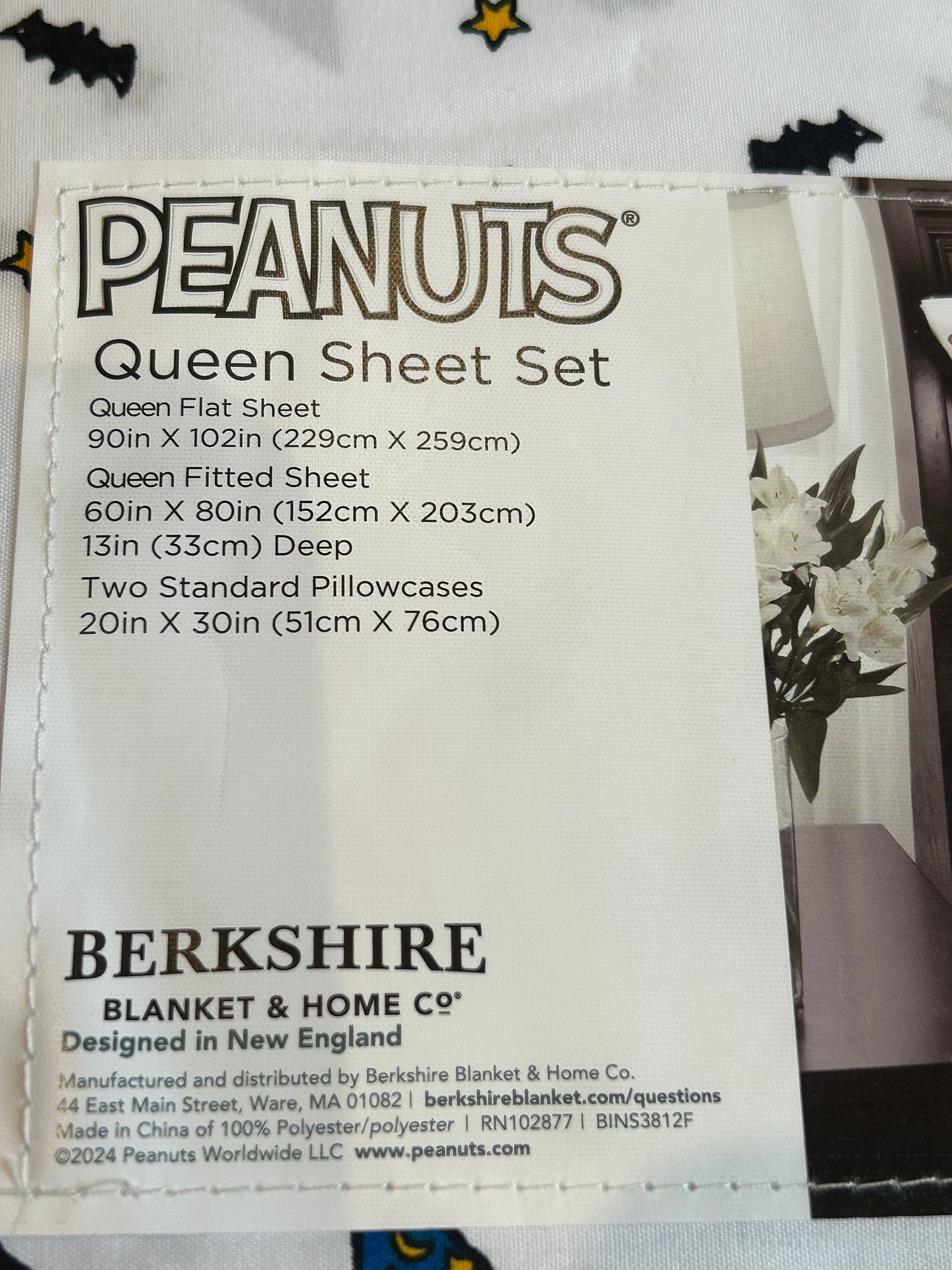 Peanuts Snoopy Spooky Halloween Sheet Set Pumpkin Bats Stars Moon New