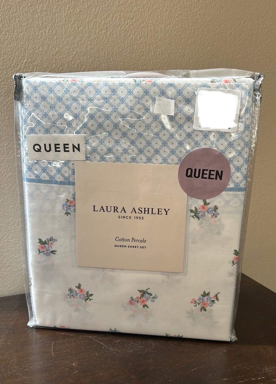 Laura Ashley Queen Sheet Set Cotton Percale New Floral