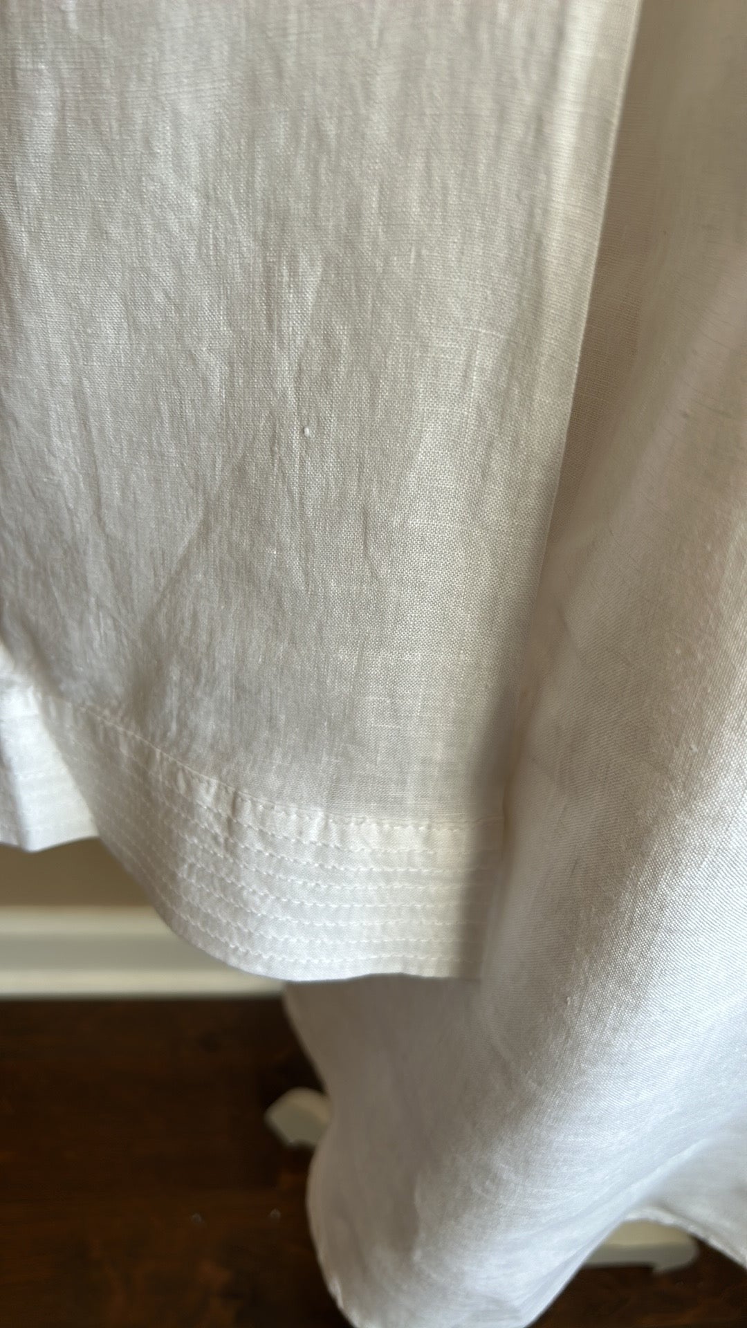Sigrid Olsen Womens Plus Sz 3X Linen Blouse Tunic Top New White Stitch Detail