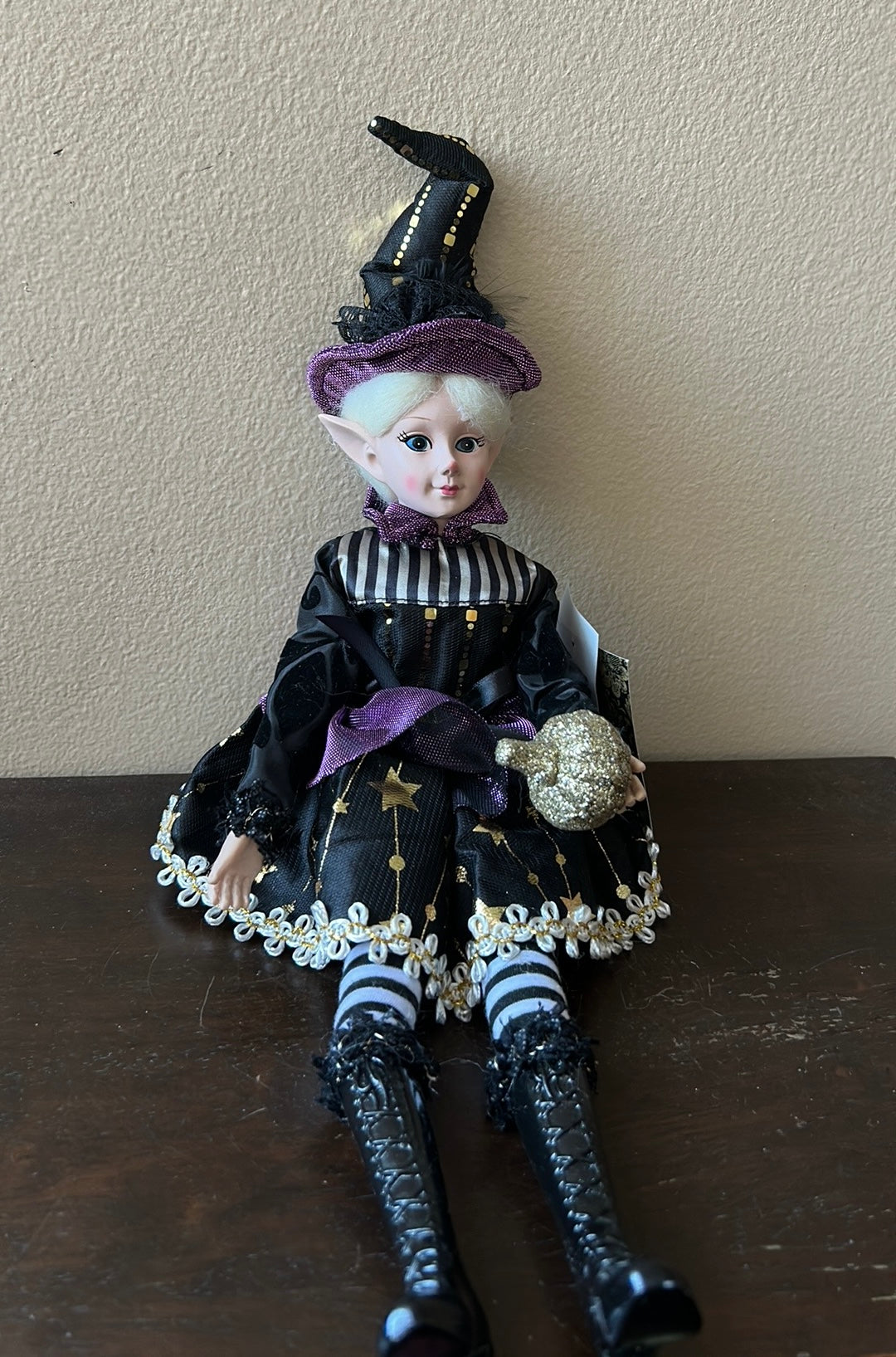 Christian Siriano Halloween Elf Shelf Sitter Posable Doll Mantel 18” Witch new