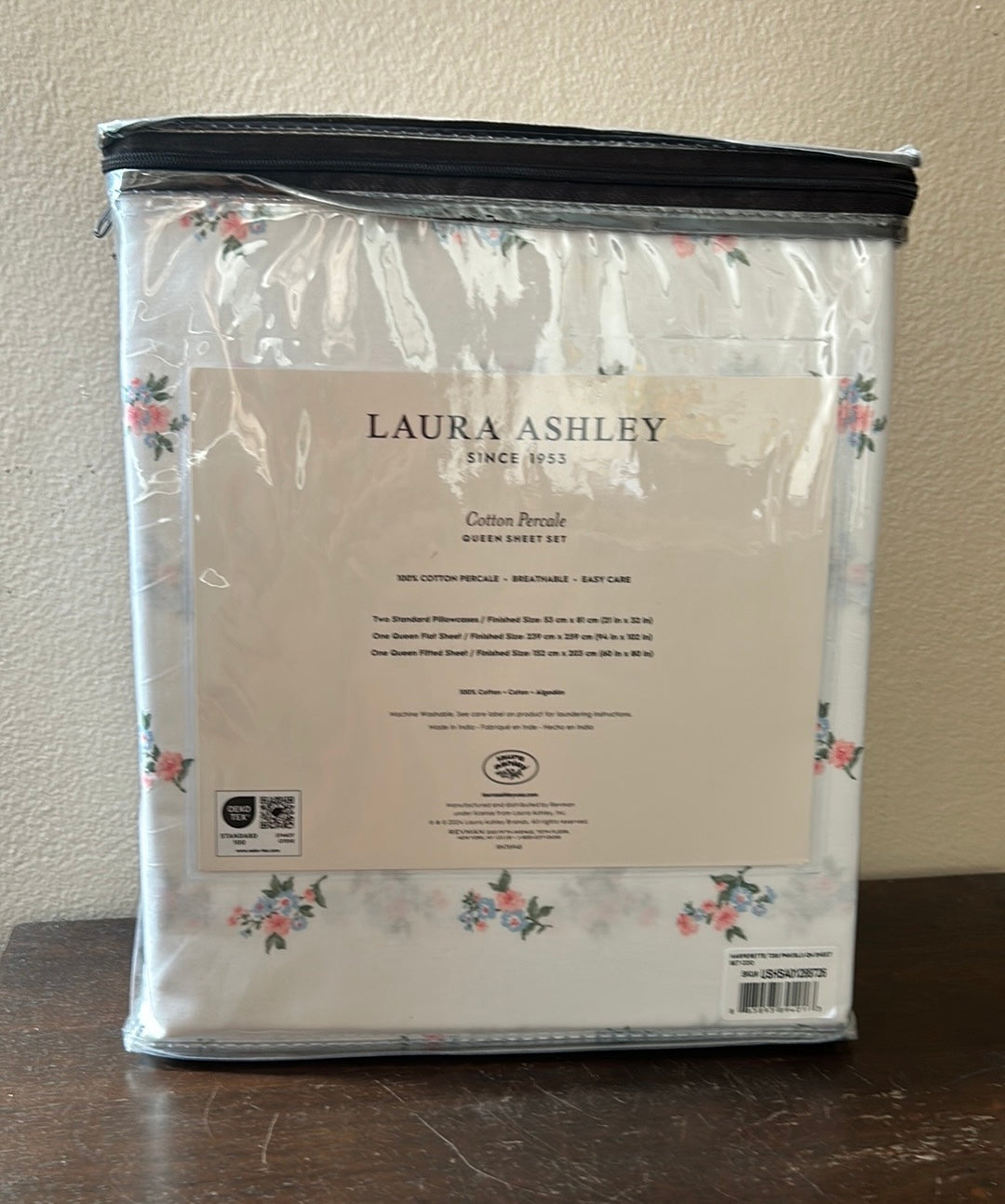 Laura Ashley Queen Sheet Set Cotton Percale New Floral