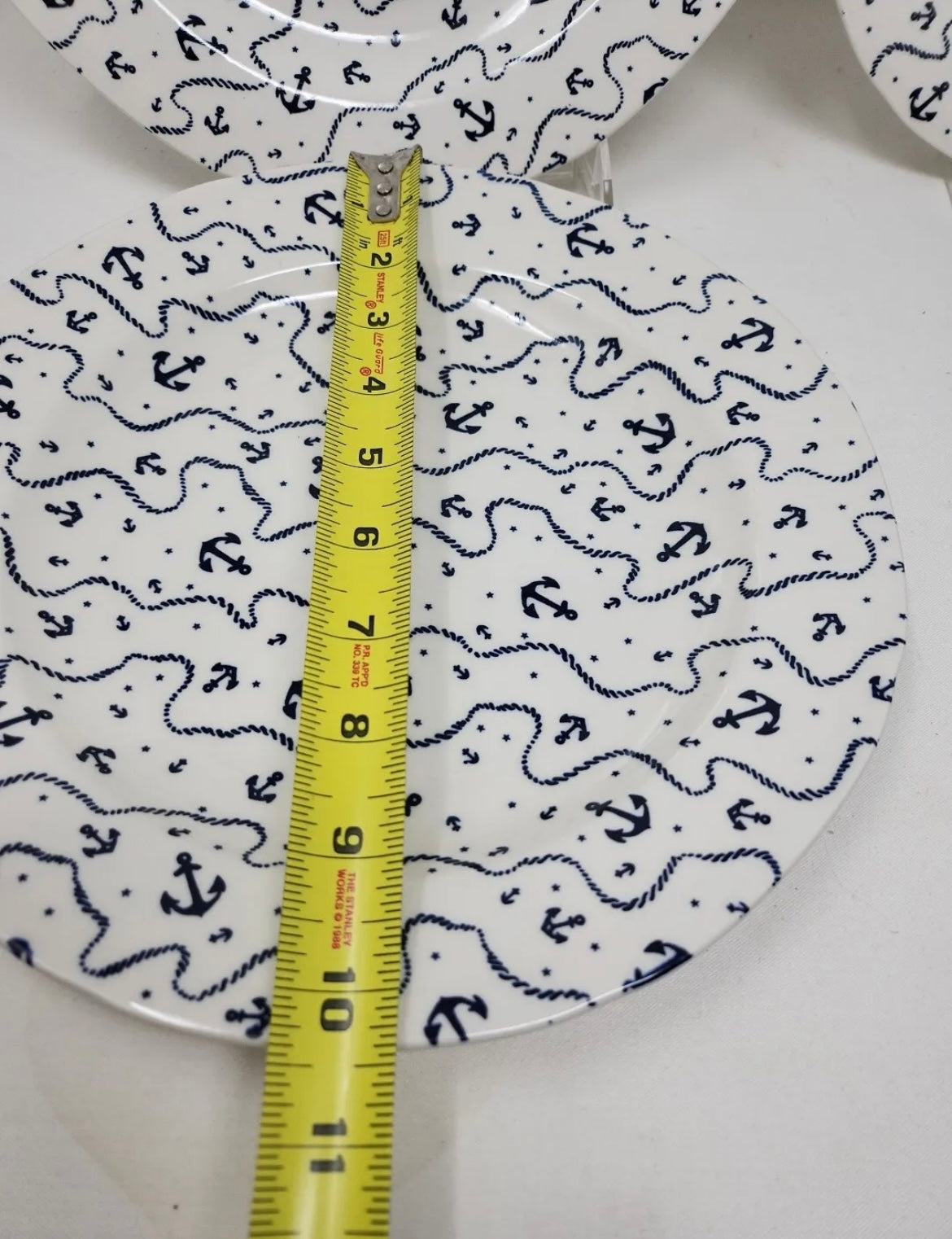 4 Ralph Lauren Sag Harbor Burleigh England Dinner Plates Anchor Nautical New