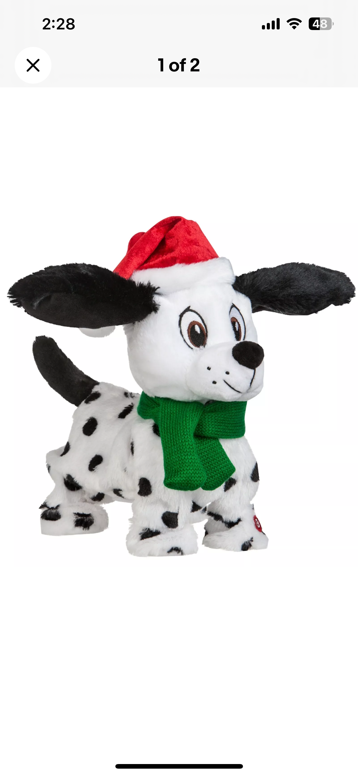 Gemmy Animated Christmas Dalmatian Puppy Dog Barks Dances JINGLE BELLS NWT