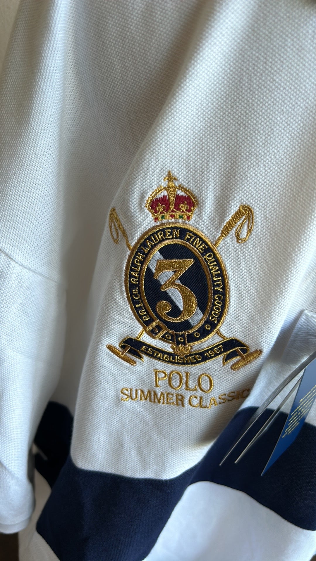 Ralph Lauren Men's Striped Crest Polo Shirt Short Sleeve Sz 2XLT Big & Tall