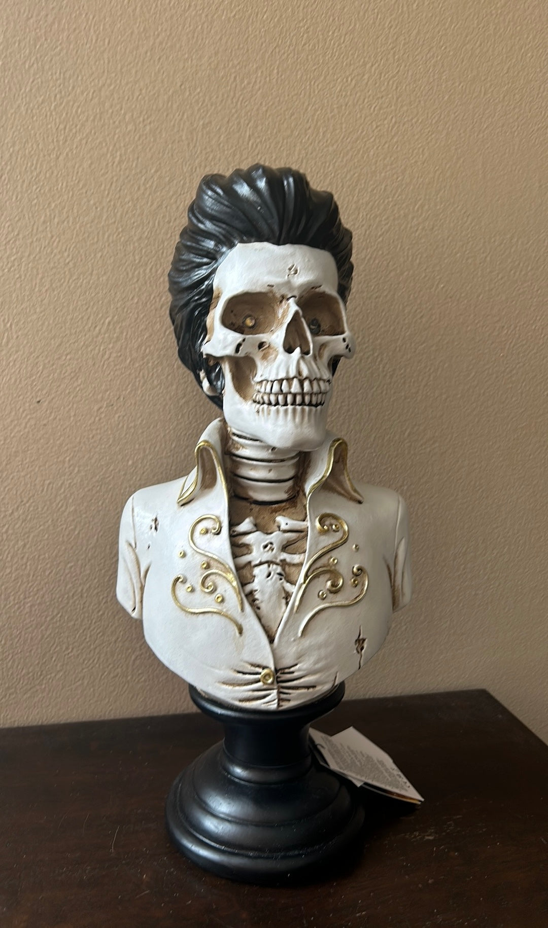 ELVIS On Pedestal LED SKELETON STATUE MIDNIGHT FRIGHT LIGHT-UP HALLOWEEN NEW