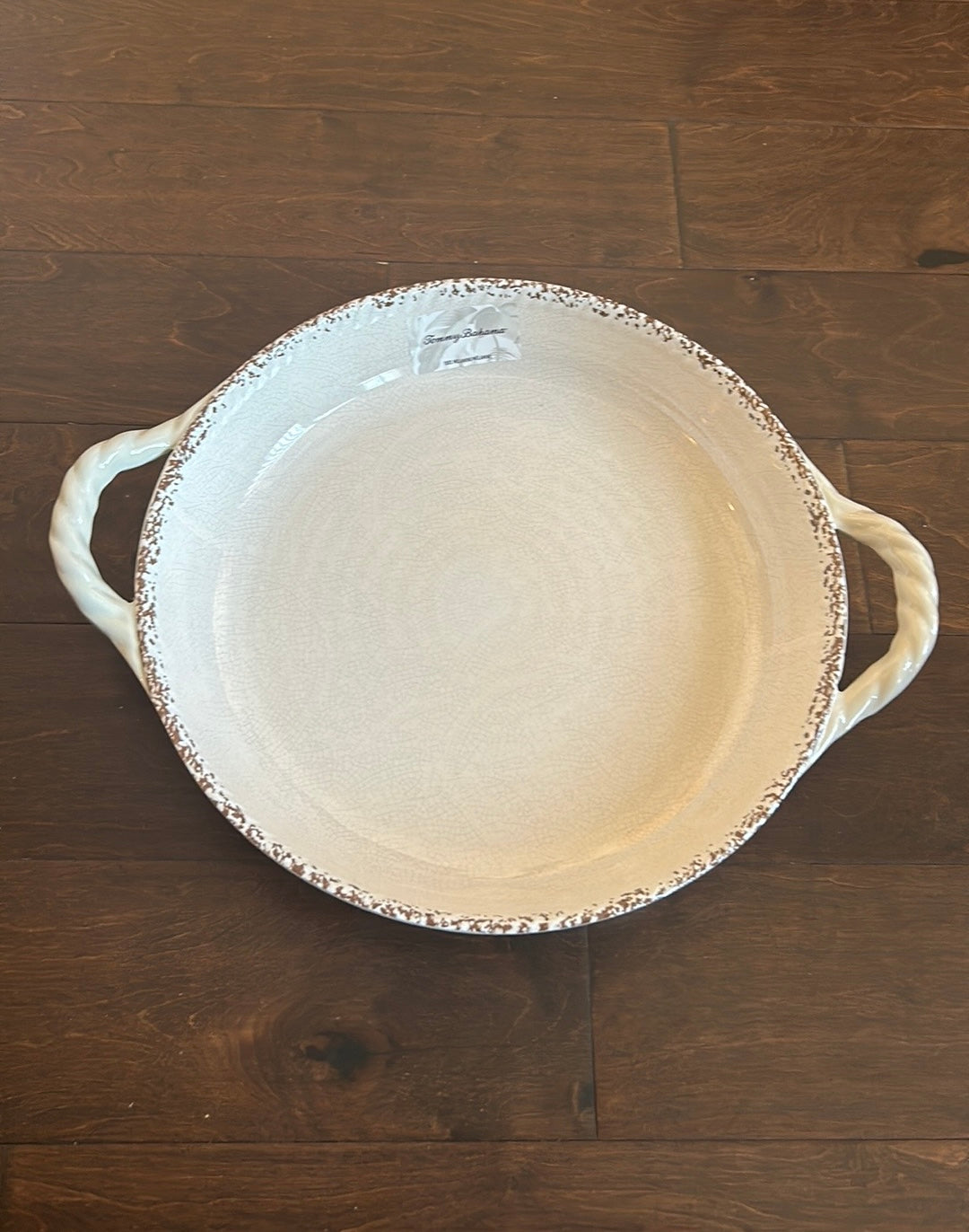 Tommy Bahama Large Salad Serving Platter Melamine Beige New 14"