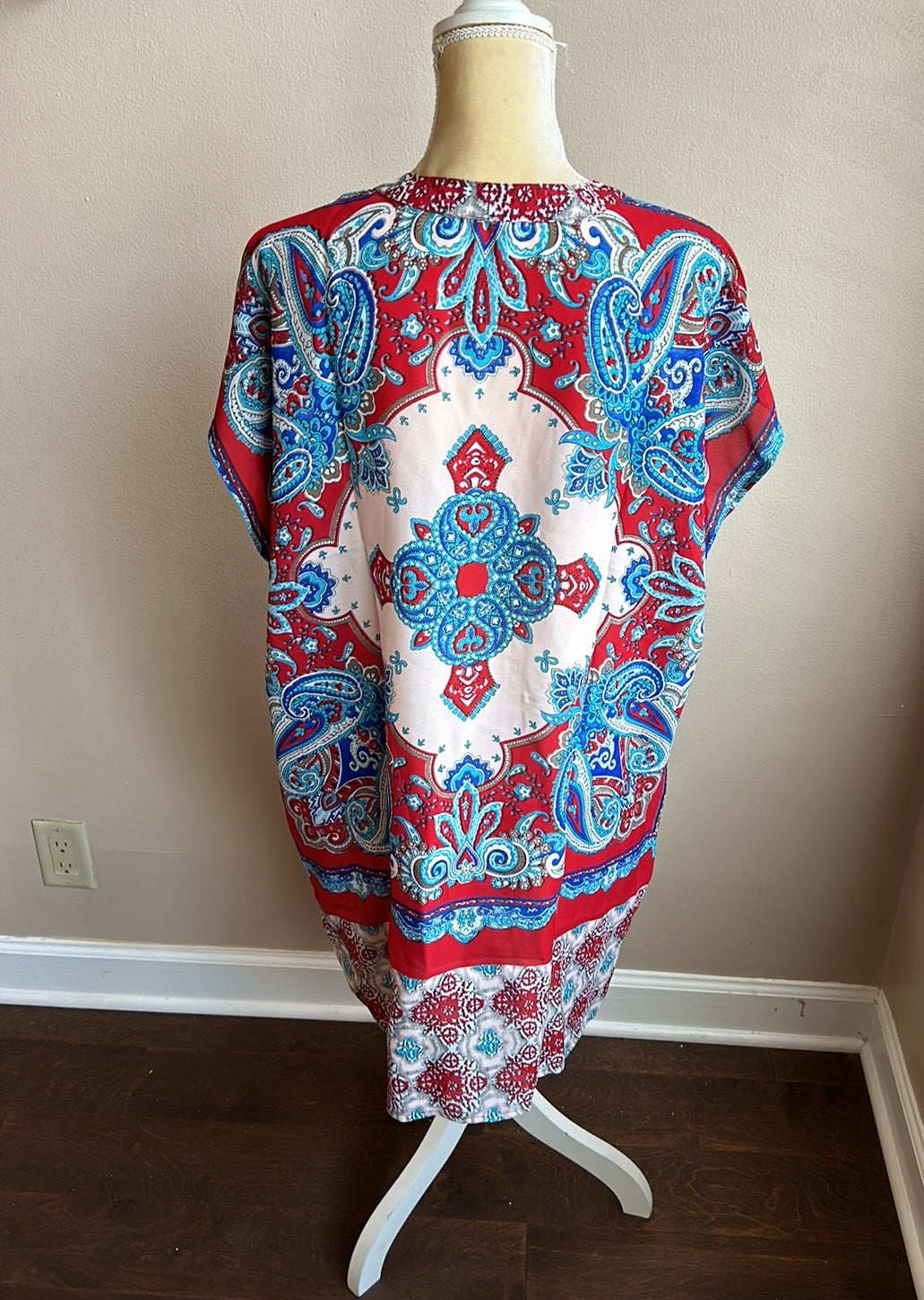 New Womens Plus Sz 1X Swim Coverup Top Style Sheer Printed Floral