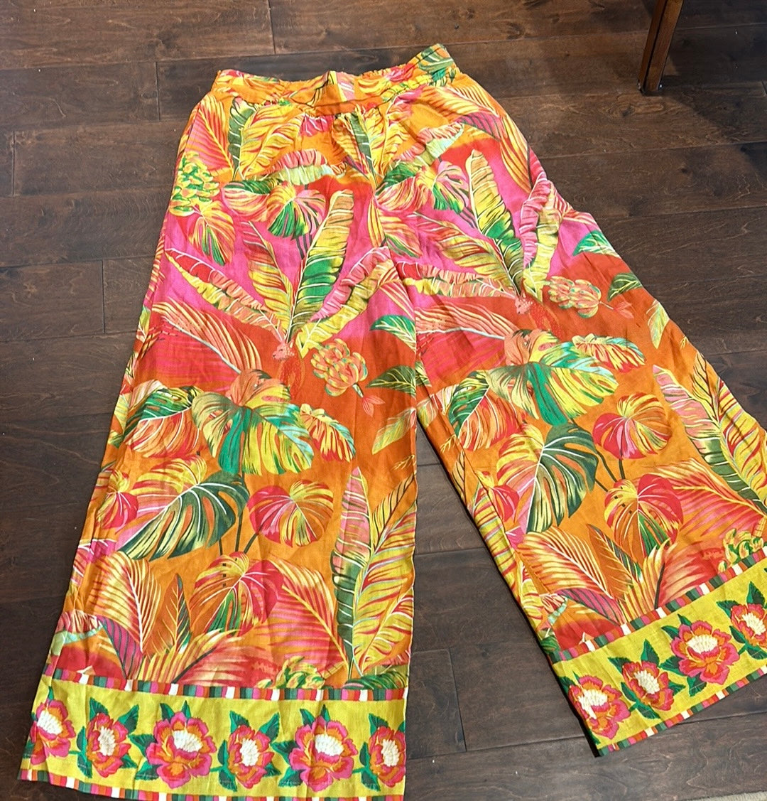 Rachel Rachel Roy Women’s Linen Blend Palazzo Pants New Tropical
