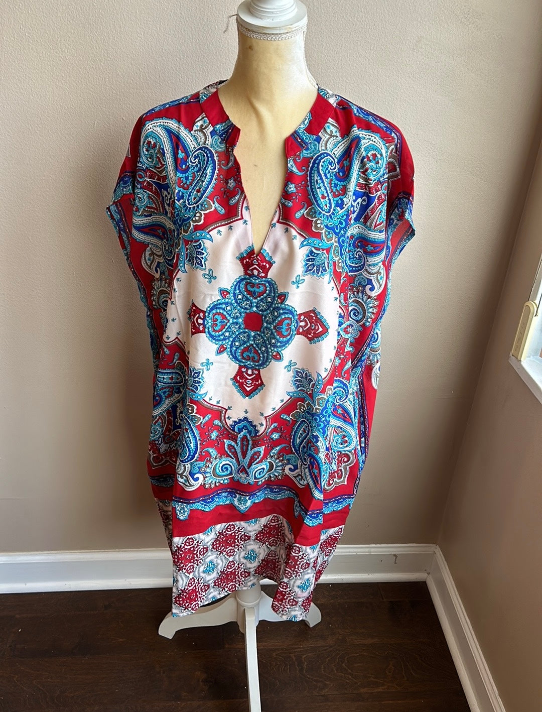 New Womens Plus Sz 1X Swim Coverup Top Style Sheer Printed Floral