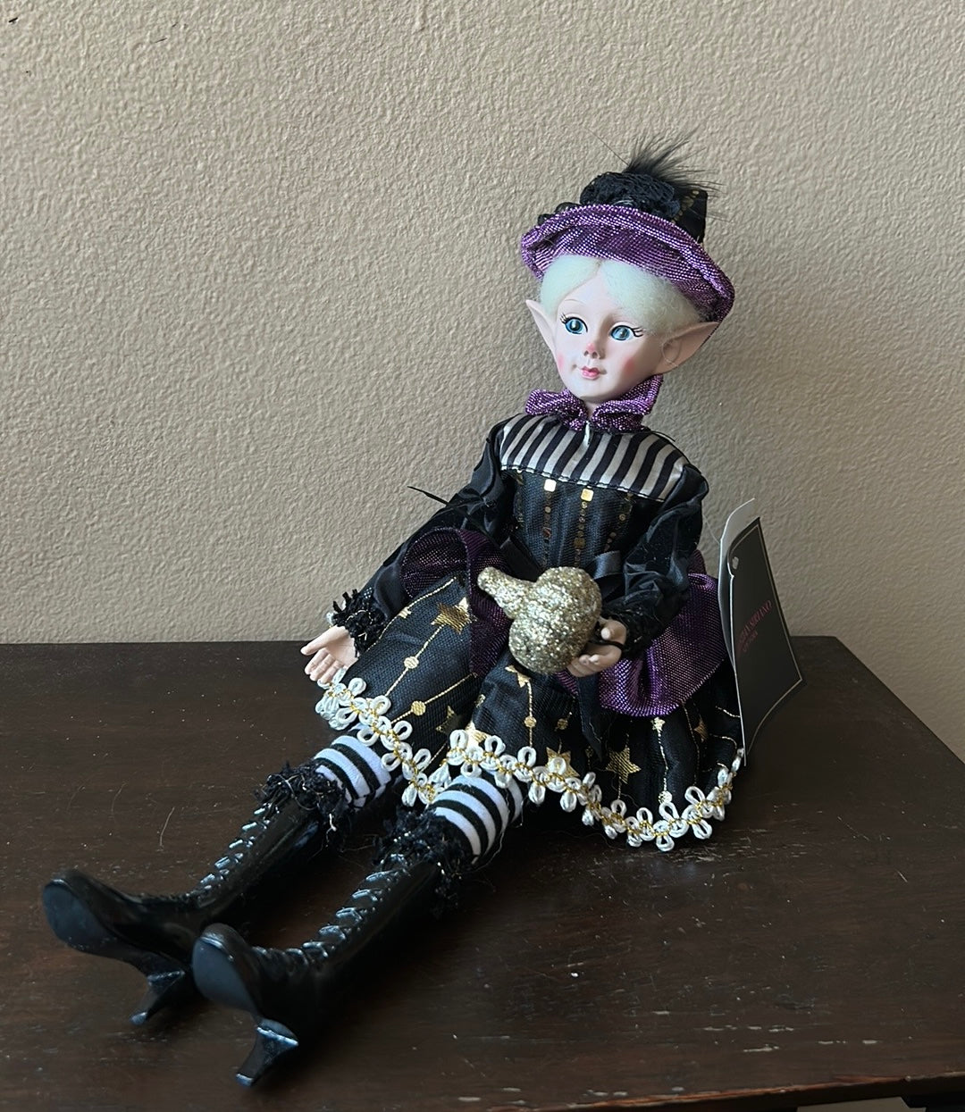 Christian Siriano Halloween Elf Shelf Sitter Posable Doll Mantel 18” Witch new