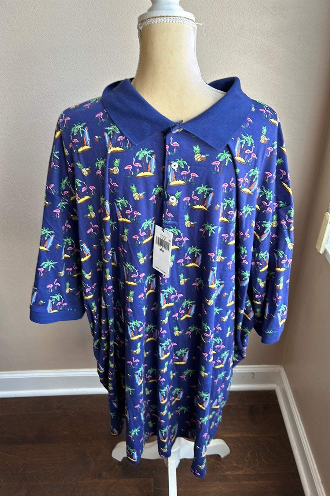 Polo Ralph lauren Mens Polo shirt Sz 5XB NWT Flamingo Tropical Big & Tall