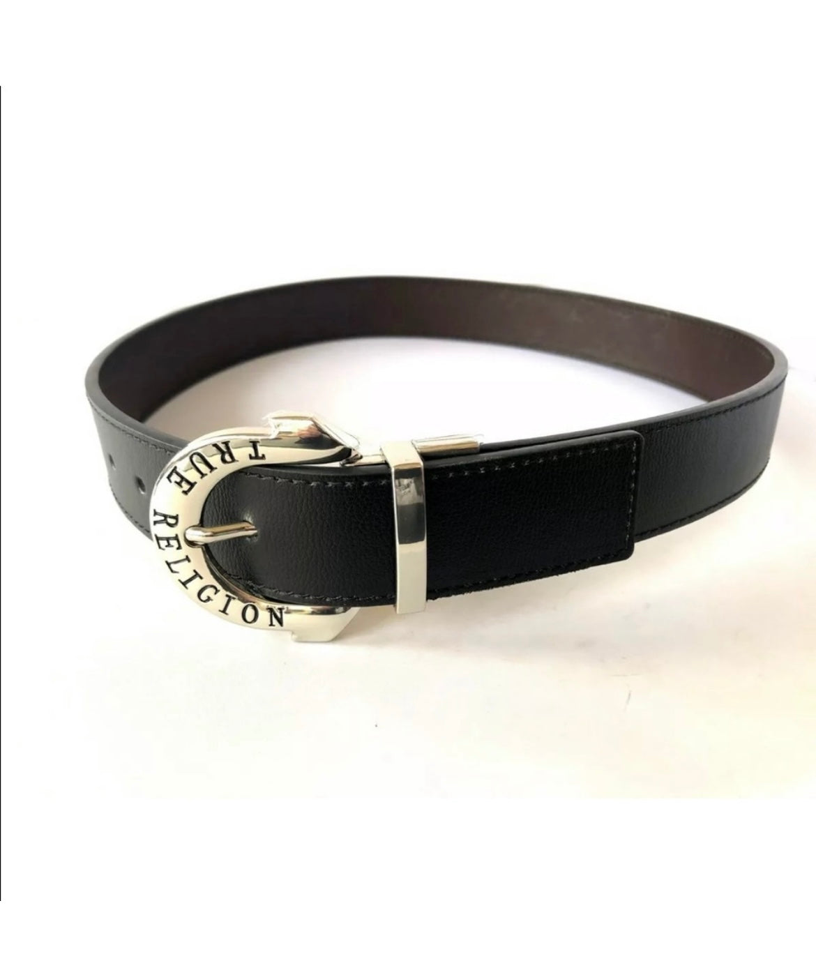 True Religion Mens Horseshoe harness Reversible Belt Black/Brown Sz 40