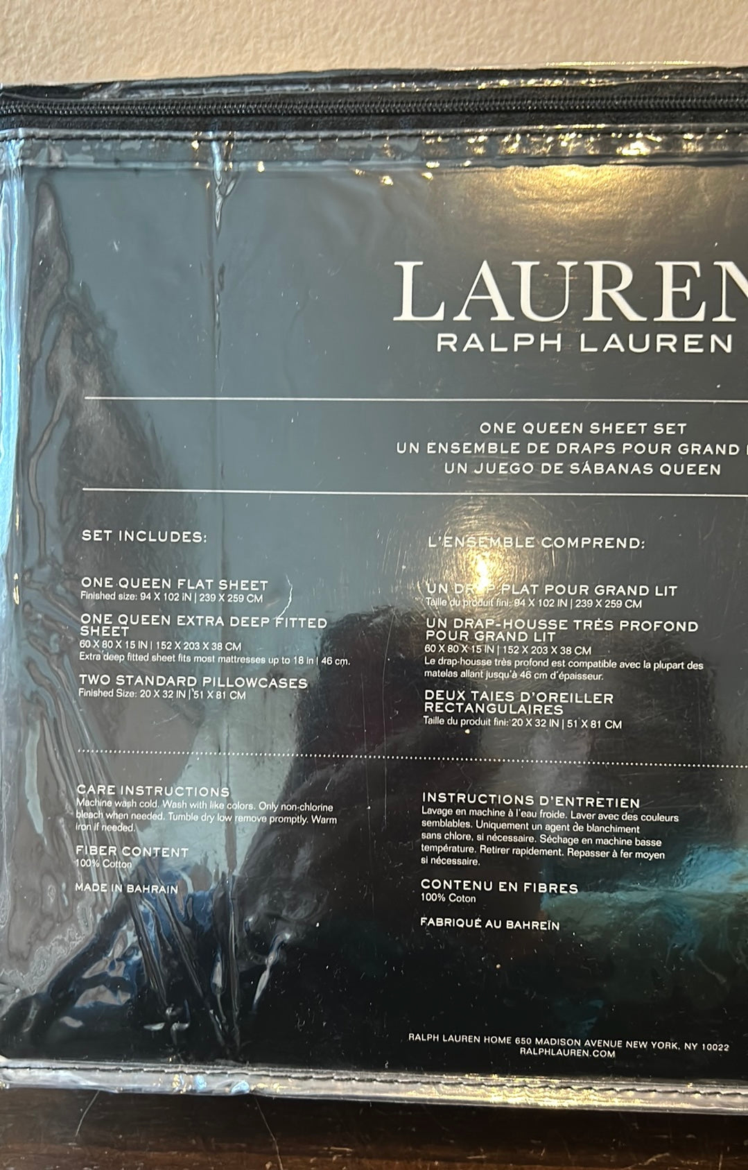 Ralph Lauren Christmas Queen Sheet Set Holiday Holly Mistletoe 100% Cotton New