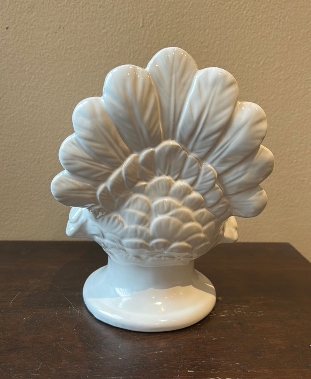 Cute Ceramic white Tabletop Turkey Figurine New Fall Thanksgiving Decor