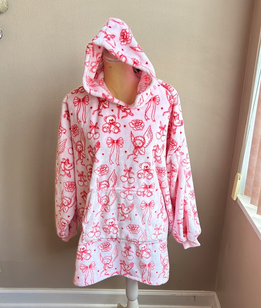 Marlo Lorenz Throwzy Poncho Bows Valentines Cupid Teddy Bear New Gift OS