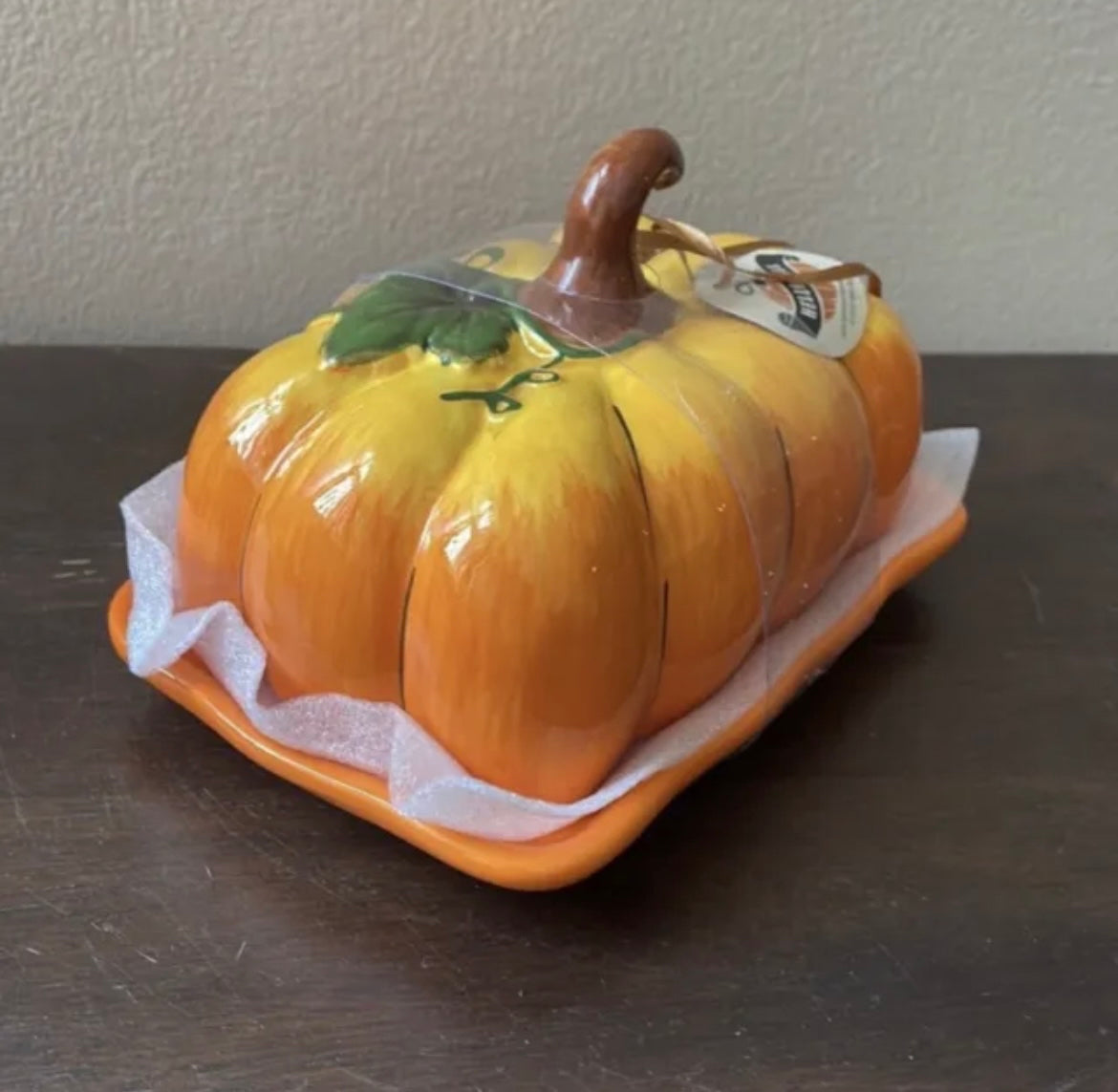 Blue Sky Clayworks Pumpkin Butter Dish Fall Gatherings Thanksgiving New