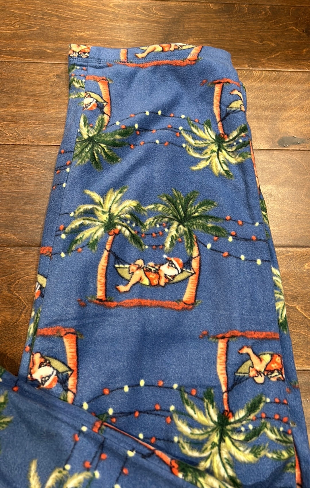 Tommy Bahama Men’s Pajama Pants Tropical Christmas Santa Sz M Fleece Palm Trees