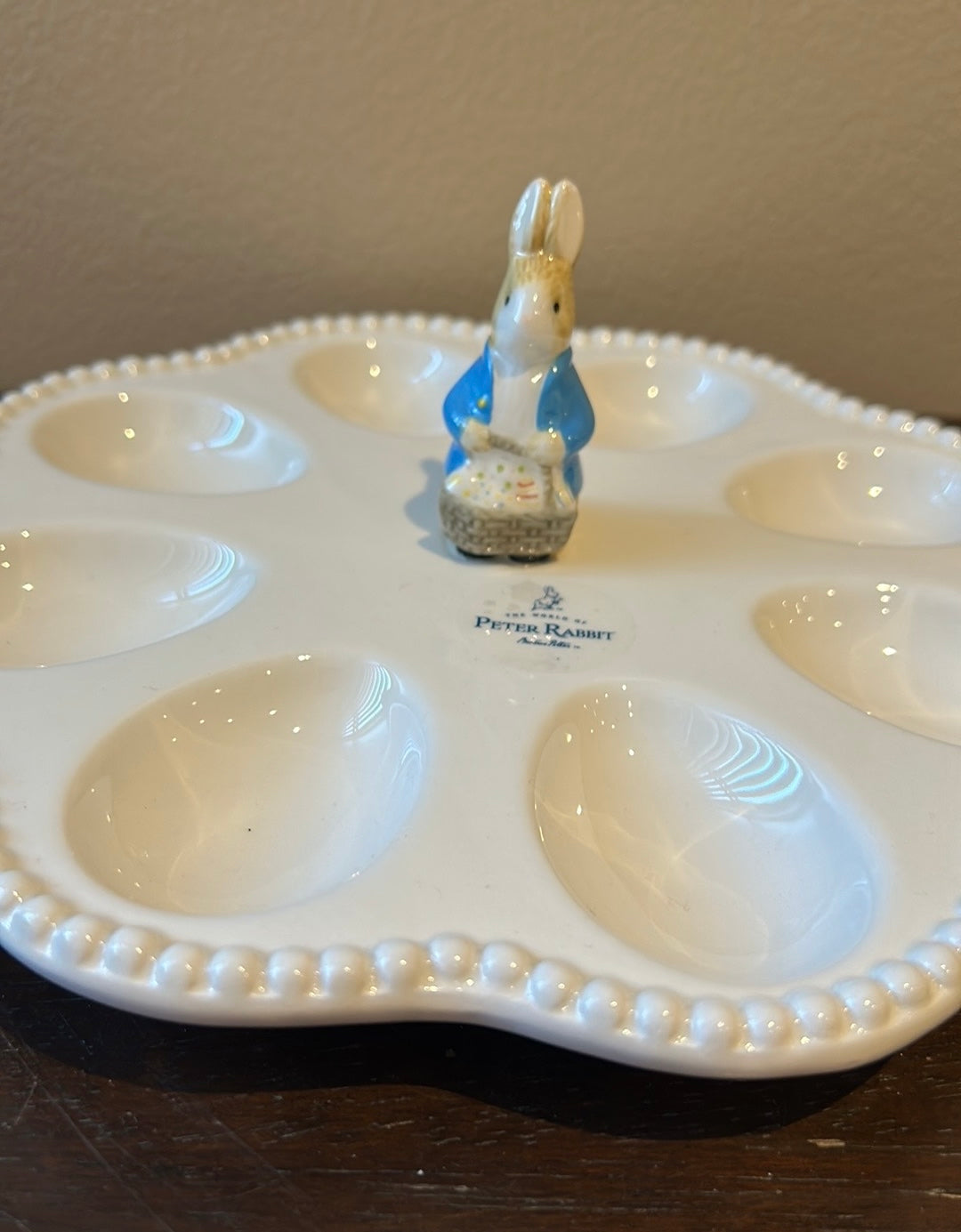 Beatrix Potter Peter Rabbit Ceramic Easter Round Egg Tray Plate Dish New